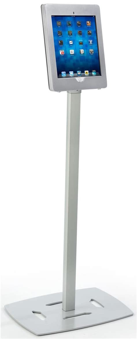 Adjustable Height Ipad Pro Floor Stand Silver Finish 129 Case