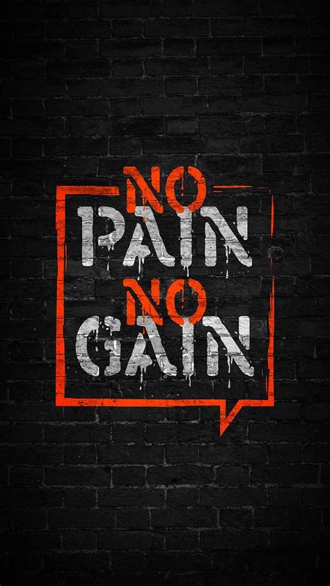 No Pain No Gain☣️ Quote Pattern Art Saying Motivation Hd Phone