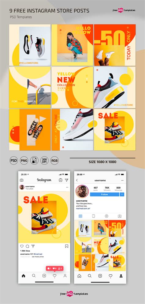 Instagram Store Posts Template In Psd Free Psd Templates