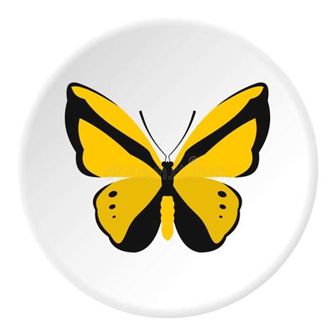 Yellow Butterfly Icon, Flat Style Stock Vector - Illustration of nature