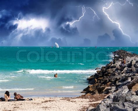 Storm Approaching The Beach Clear Stock Image Colourbox