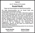 Rudolf Wulff: Gedenken : Hagenower Kreisblatt