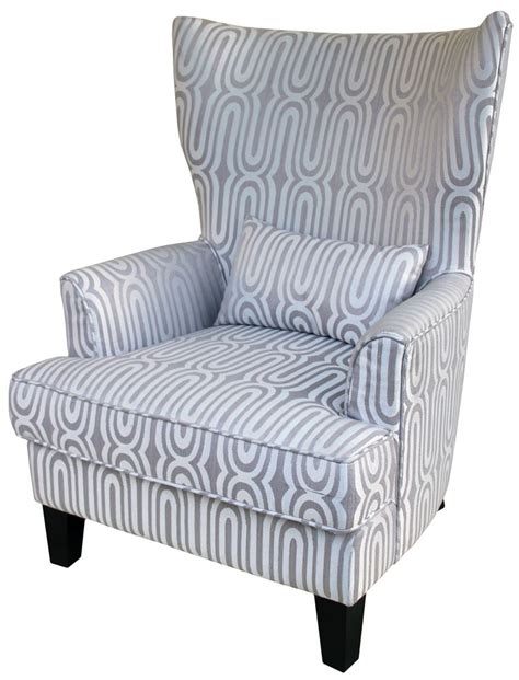 Modern Wing Chair Silver Grey And Ivory Interiors Online Furniture