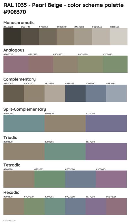 Ral 1035 Pearl Beige Color Palettes And Color Scheme Combinations