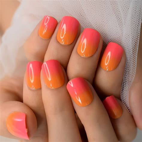 Neon Pink And Orange Ombre Nails Get The Perfect Summer Look Click