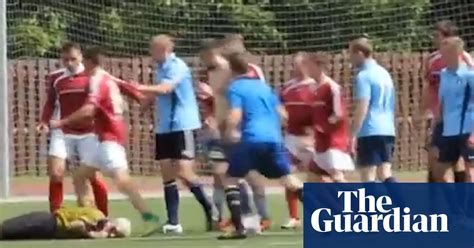 Referee Knocked Unconscious During Pitch Brawl Video Football The Guardian