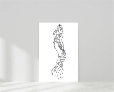 Woman Line Art Silhouette Of A Woman Female Body Art Print Etsy