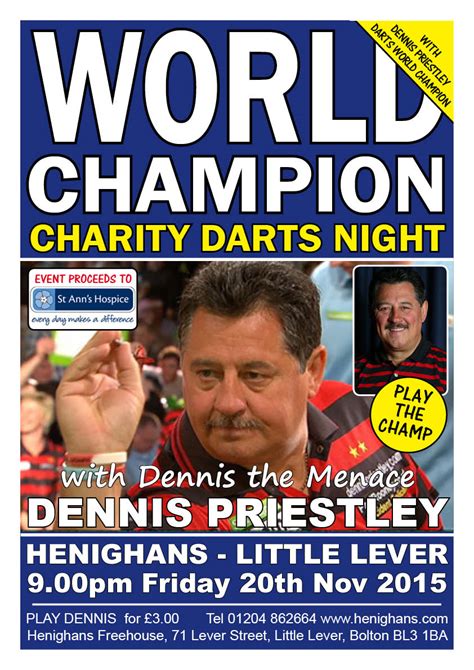 World Champion Charity Darts Exhibition In Aid To St Anns Hospice