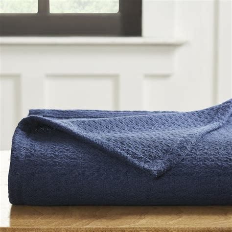 Impressions Solid Woven Cotton Throws And Blankets Fullqueen