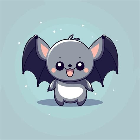 Cute Kawaii Bat Chibi Mascota Vector Estilo De Dibujos Animados Vector Premium