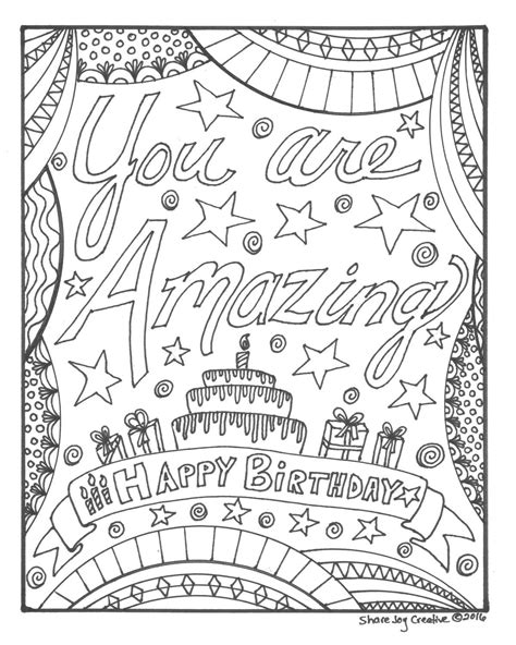 10 Best Printable Birthday Cards To Color Printableecom Birthday