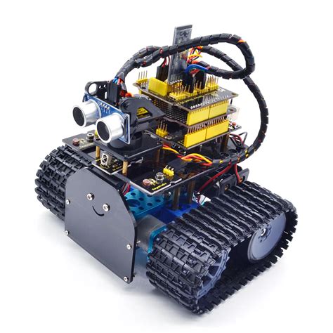 New Keyestudio Diy Mini Tank V20 Smart Robot Car Kit For Arduino Stem
