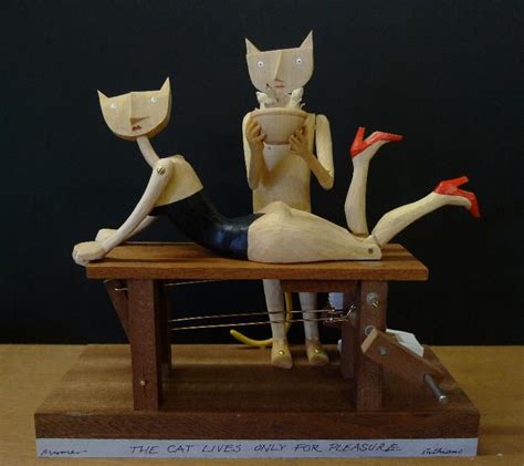 Paul Spooner Cats Kinetic Art Whirligig Art Dolls Handmade Wood Toys Cat Life Puppets