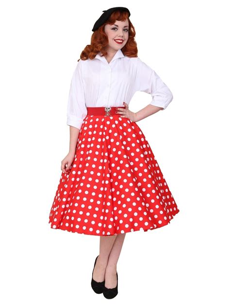 Stunning Vintage Rockabilly Polka Dot Full Circle S Skirt
