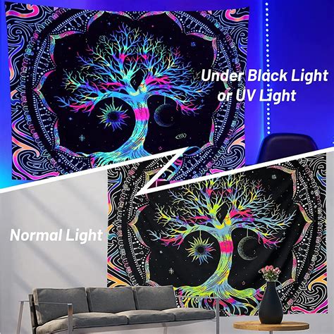 Tree Black Light Tapestry