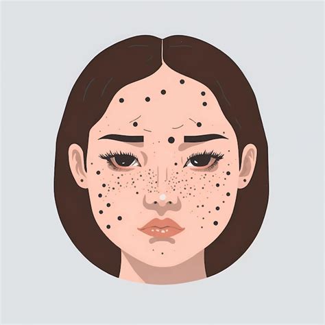 Premium Vector Acne Girl Skin Face Skin Care Concept Vector Illustration