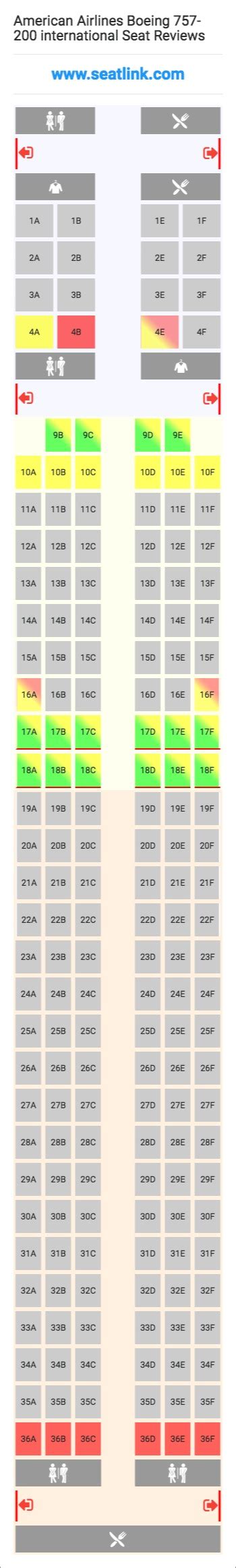 Boeing 757 American Airlines Seating Chart