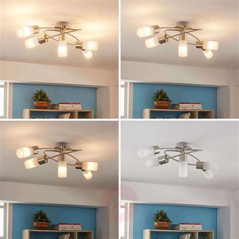 Intermediate led bulbs for ceiling fans. 5-bulb, dimmable LED ceiling light Erva | Lights.co.uk