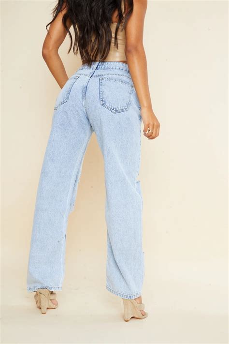 Baggy Ripped Low Rise Boyfriend Jeans Pretty Little Thing