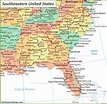 Map Of Southeastern U.S. | United states map, Map, Usa map