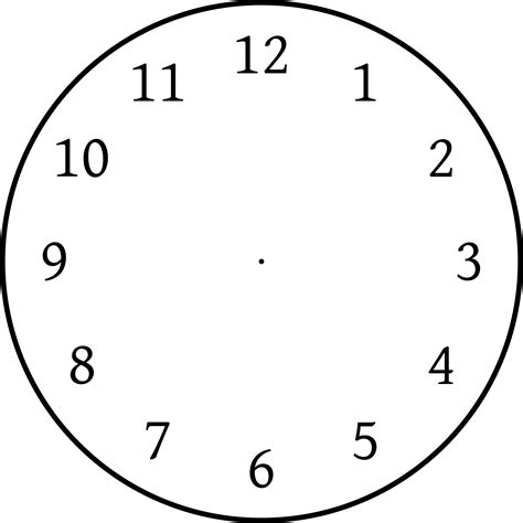 Plain Clock Face To Print For Teaching Aids Cardboard Backed