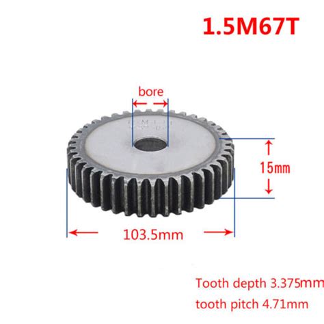 15 Mod Spur Gear 12t 90t Teeth Transmission Gear 15mm Thickness 45