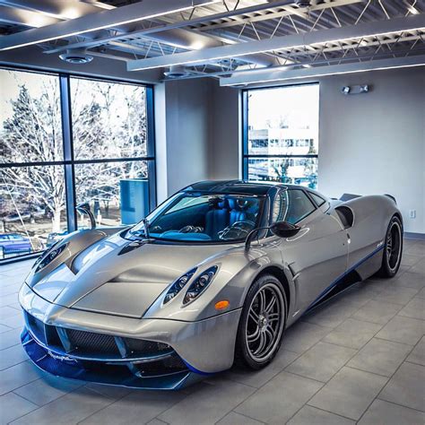 Pagani Huayra Painted In Silver W Exposed Blue Carbon Fiber And Blue