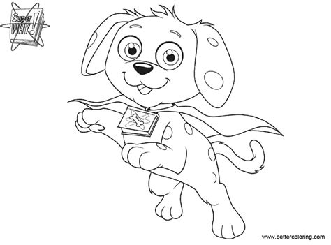 For the month of august they created some super. Super Why Coloring Pages Woofster Black and White - Free ...