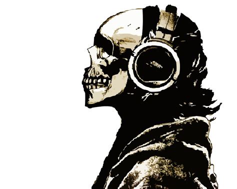 Skull And Headphones Incredible Desktop Backgrounds