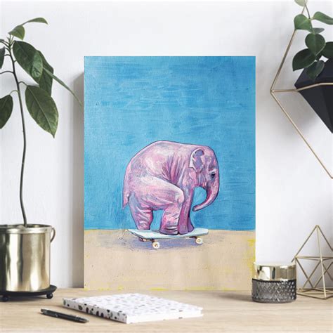 Elefant Malerei Tier Kunst Kinderzimmer Wandkunst Etsy