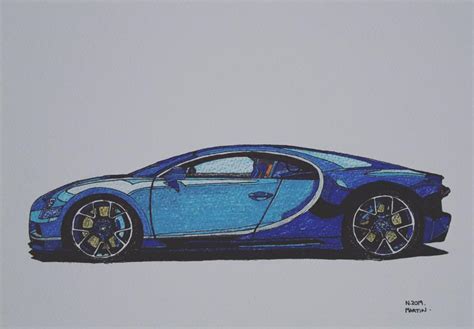 Bugatti drawing step by step at getdrawings free download. Bugatti Chiron drawing original A4 size hand-drawn drawing ...