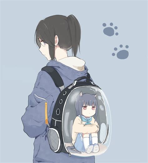 Backpack Yuri Anime Anime Neko Kawaii Anime