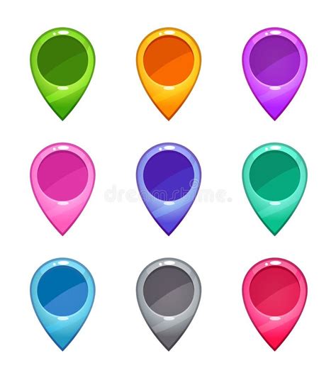Colorful Vector Map Pointers Set Stock Vector Illustration Of