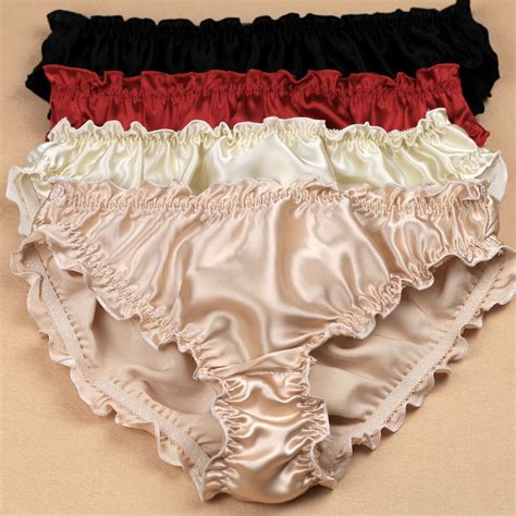 Buy Quality Womens Silk Panties Ruffle Crepe Satin