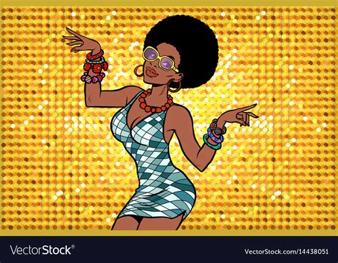 Disco Woman Dancing Eighties Style 80s Afro Vector Image Vlrengbr
