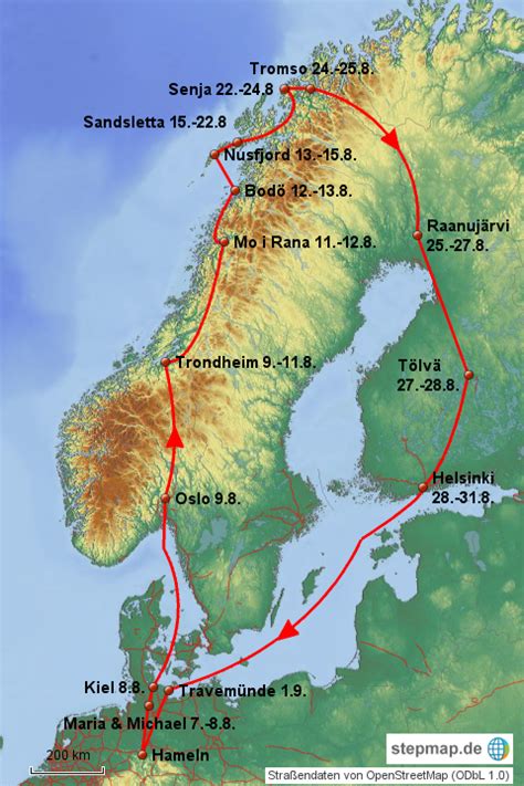 Stepmap Norwegen Finnland 2015 Landkarte Für Europa