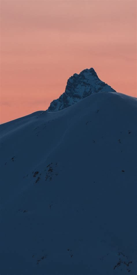 Download 1080x2160 Wallpaper Sunset Glacier Summit Mountain Honor