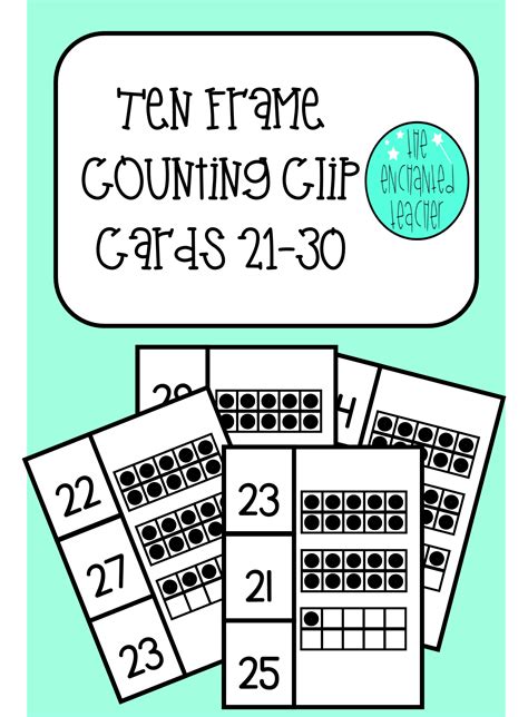 Numbers 21 30 Ten Frame Counting Clip Card Subitizing Task Cards