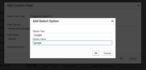 How To Add A Custom Dropdown Select List To Popup Form Wordpress Plugin