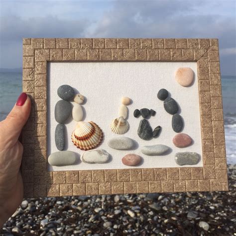 4th anniversary gifts for men pebble art couple and dog family of 4 linen anniversary gifts ...