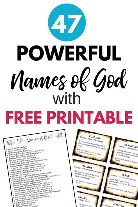 47 Names Of God Plus Get A Free Printable Names Of God Bible Study