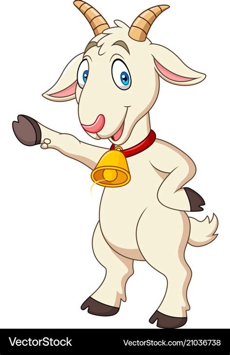 Cartoon Funny Goat Presenting Royalty Free Vector Image