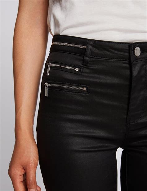 Femme Pantalon skinny détails zippés noir femme NOIR Pantalons Morgan
