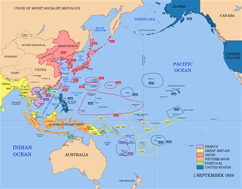 Imperial Powers Of The Pacific In 1939 Mapas Del Mundo 2015 Asia