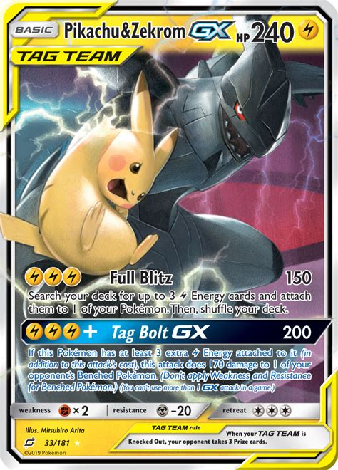 It's great to befriend pokémon who are known by all, and the pokémon trading card game: Pikachu & Zekrom GX - 33/181 - Ultra Rare - Pokemon Singles » Sun & Moon: Team Up - Collector's ...