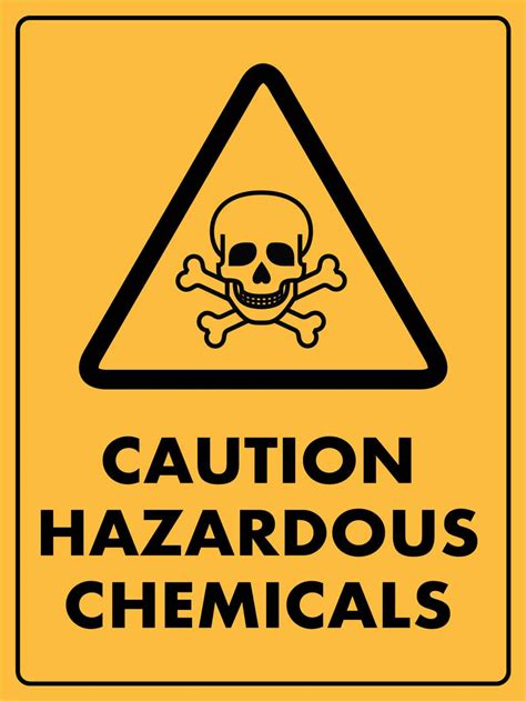 Caution Hazardous Chemicals Sign New Signs
