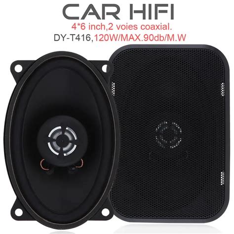 2pcs 4x6 Inch 120w Car Hifi Coaxial Speaker 12v Vehicle Door Auto Audio