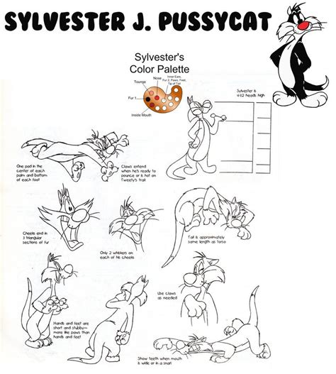 sylvester j pussycat model sheet by guibor on deviantart famous cartoons old cartoons classic