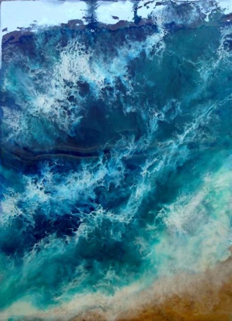 sea waves resin art painting  irini karpikioti artmajeur
