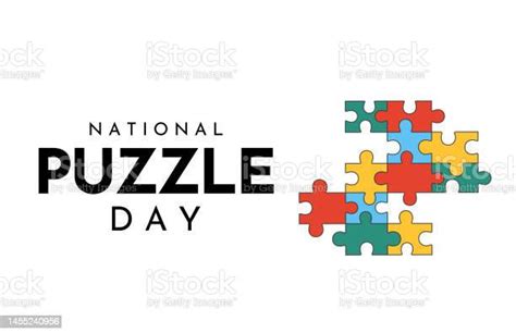 National Puzzle Day Poster Vector Stock Illustration Download Image